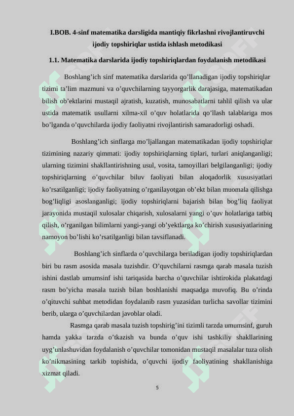 SINFDA RIVOJLANTIRUVCHI IJODIY MASALALARNI YECHISHGA O'RGATISHNING AHAMIYATI 5