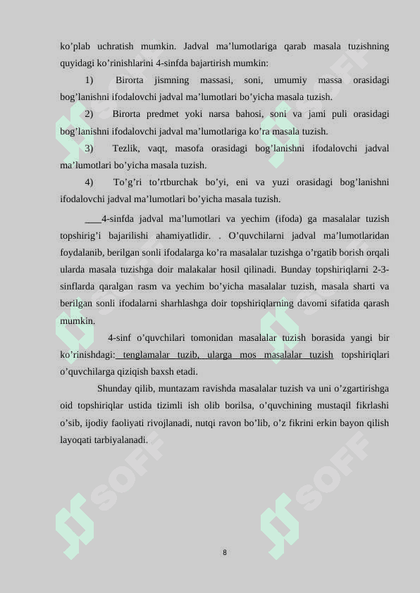 SINFDA RIVOJLANTIRUVCHI IJODIY MASALALARNI YECHISHGA O'RGATISHNING AHAMIYATI 8