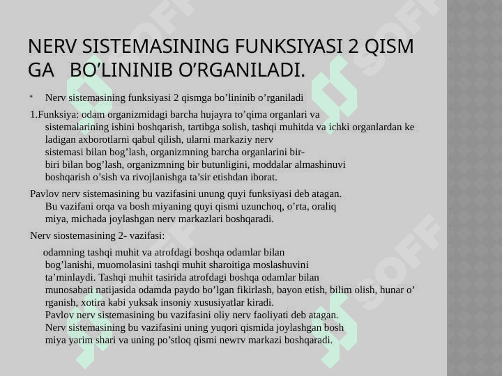 BOLALAR asab tizimi va oliy nerv faoliyatining yosh xususiyatlari 3
