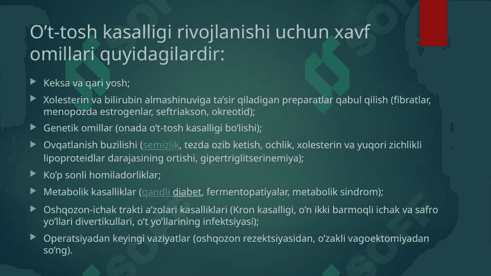 Oʻt qopi toshlari biokimyosi 4