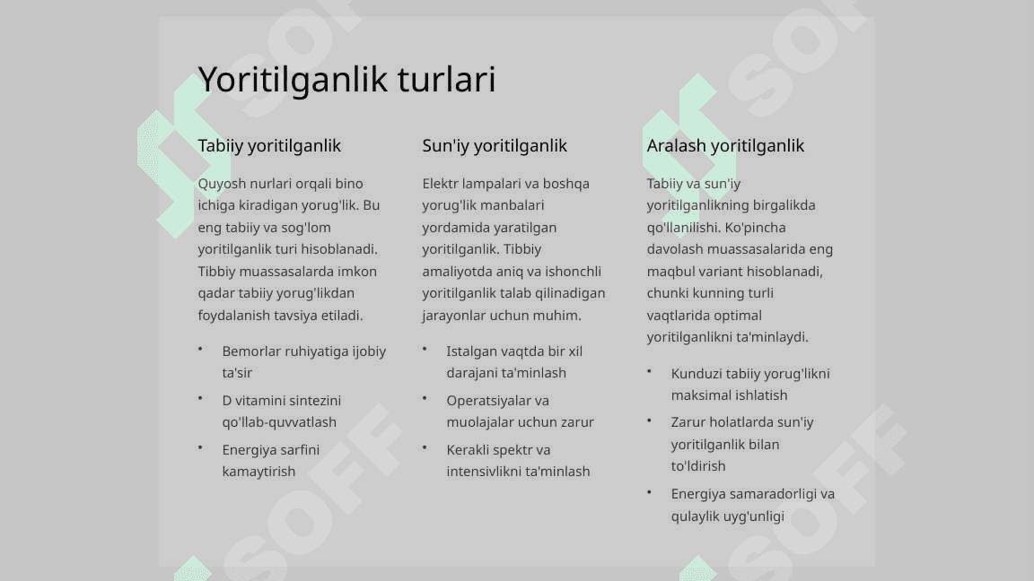 DPM larning tabiiy va suniy yoritilganlik ko’rsatkichi. DPM xonalari insolyatsiyasi. 3