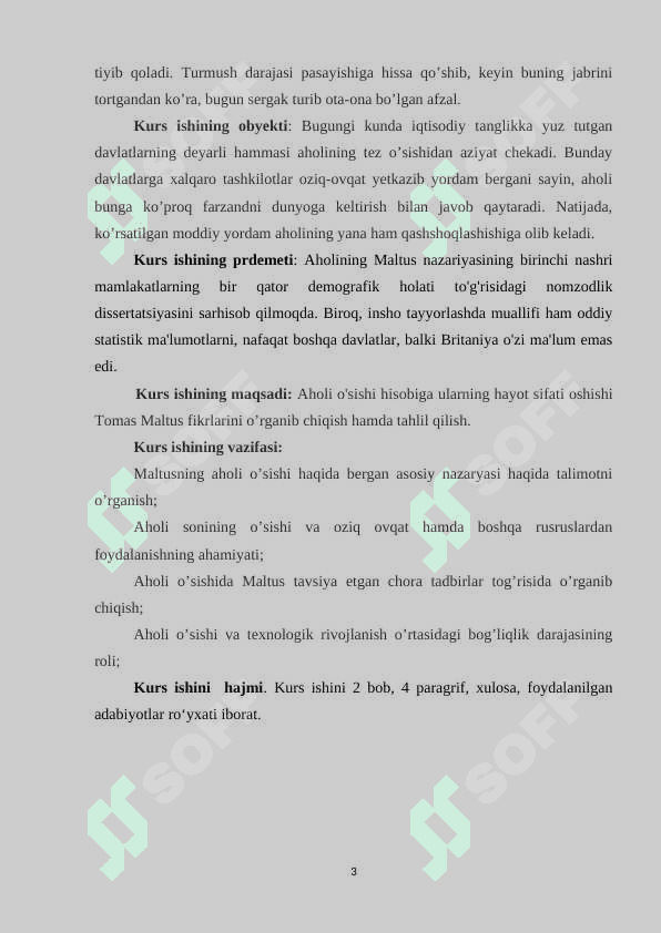 AHOLI O'SISHI HISOBIGA ULARNING HAYOT SIFATI OSHISHI TOMAS MALTUS FIKRLARI 3