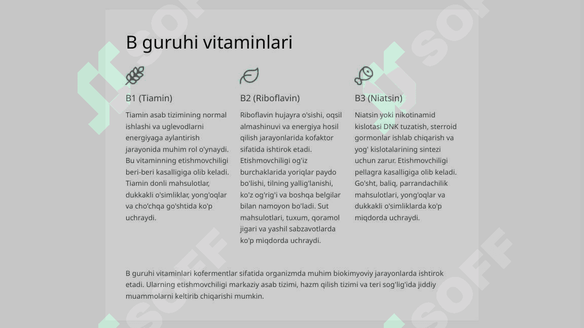 Vitaminlar guruhlari, turlari va ularga tarif. “S”-vitaminli tarkibi bo‘yicha ovqatlanish adekvatligini o‘rganish va baholash. 6
