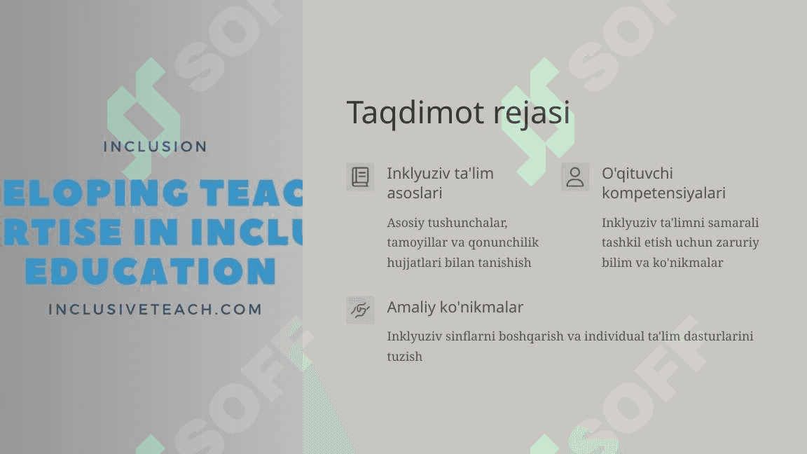 Boshlang'ich sinf o'qituvchilarining inklyuziv ta'lim bo'yicha bilim va ko'nikmalarini shakllantirish 2