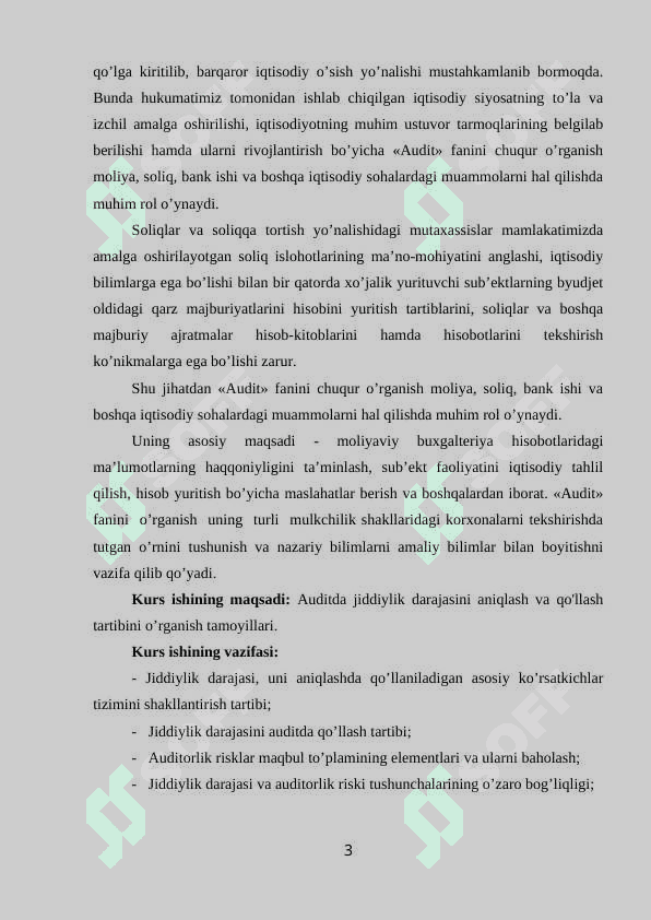 Auditda jiddiylik darajasini aniqlash va qo'llash tartibi 3