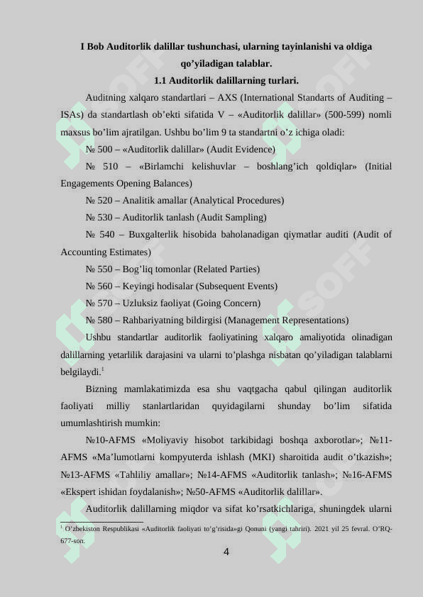 AUDITORLIK DALILLAR VA ULARNI OLISH USLLARI 4
