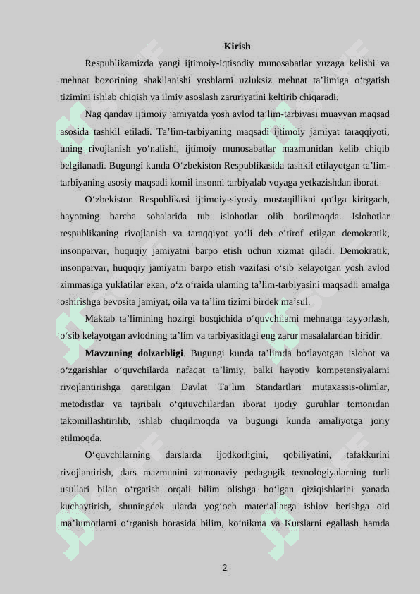BOSHLANG'ICH SINF O'QUVCHILARINI TO’RT AMAL TARTIBINI BAJARISHGA O'RGATISH 2
