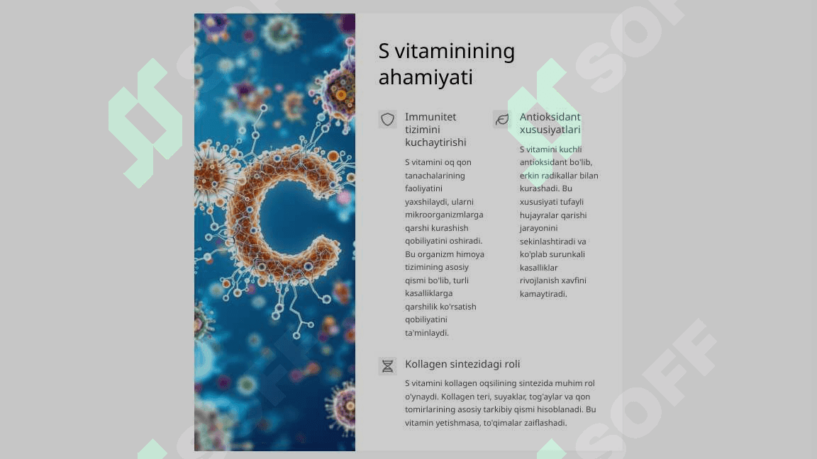 Organizmni S vitamini bilan ta’minlanganligi tekshirish va baholash 2