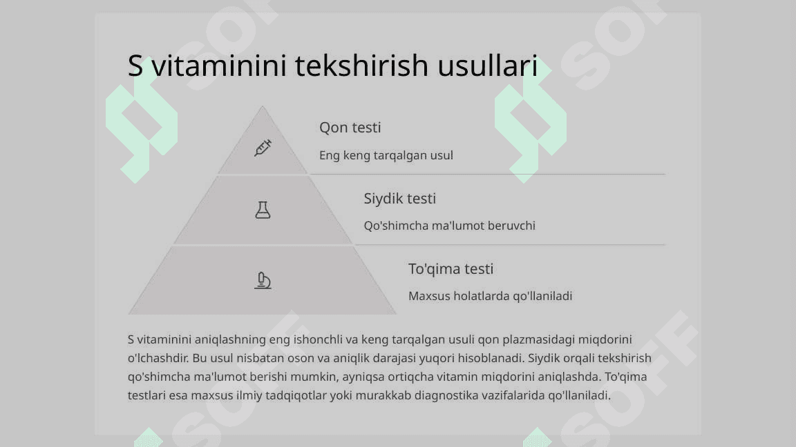 Organizmni S vitamini bilan ta’minlanganligi tekshirish va baholash 5