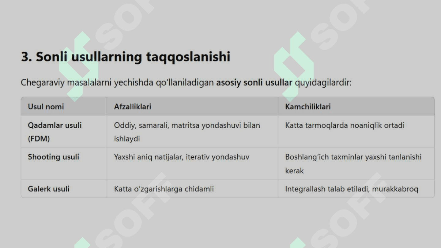 ODDIY DIFFERENSIAL TENGLAMALAR UCHUN CHEGARAVIY MASALALARNI TAQRIBIY YECHISH 4