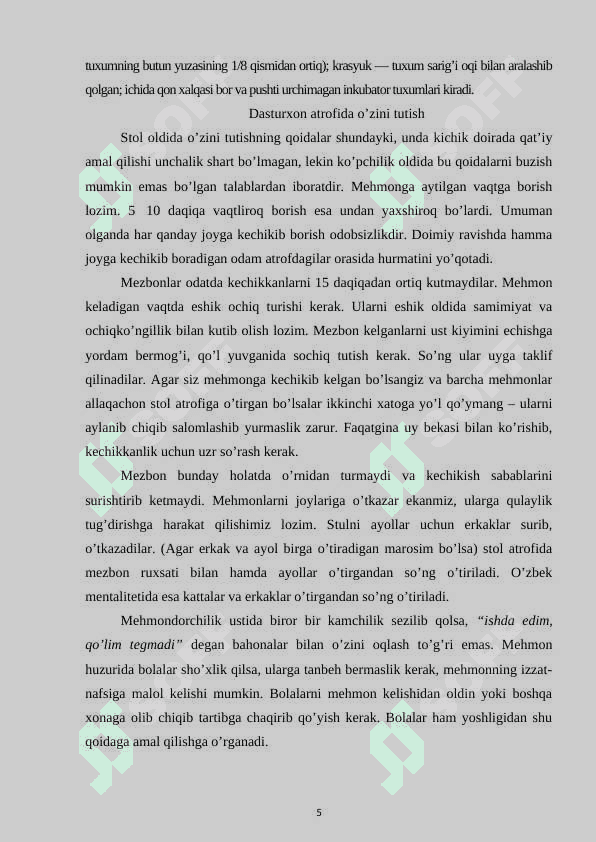 Dasturxon tuzash qoidalarini o‘rganish 5
