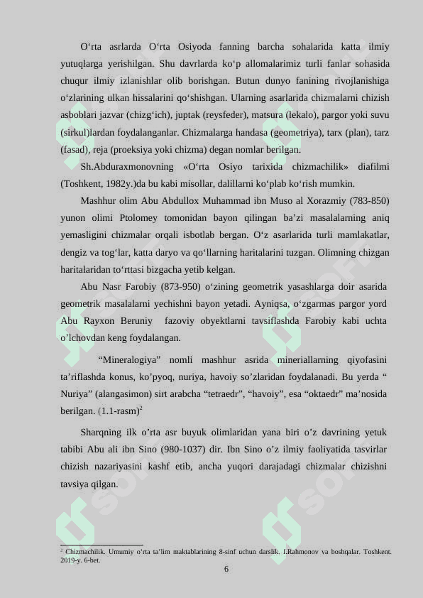 CHIZMACHILIK TUSHUNCHALARINI SHAKLLANTIRISH METODLARI VA TEXNALOGIYALARI 6