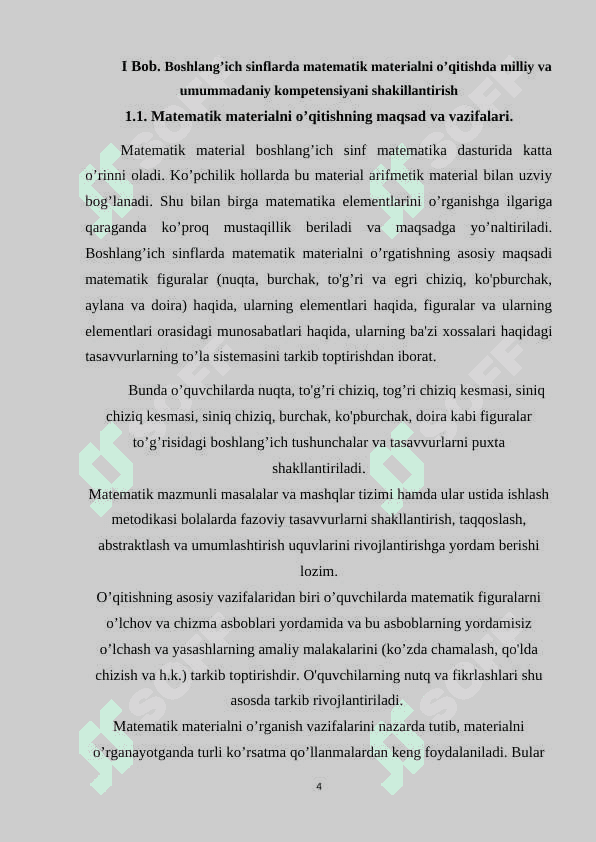 GEOMETRIK MATERIALNI O'RGATISH JARAYONIDA BOSHLANG'ICH SINF O'QUVCHILARIDA MILLIY VA UMUMMADANIY KOMPETENSIYANI SHAKILLANTIRISH 4