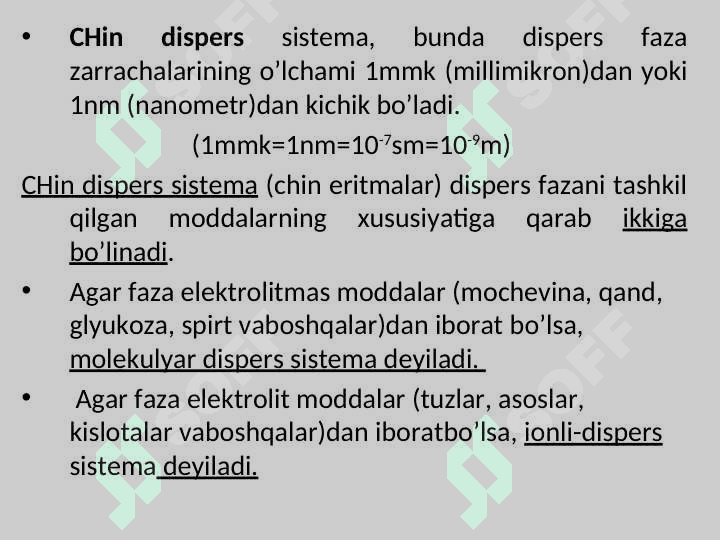Kolloid sistemalarning sinflanishi 7