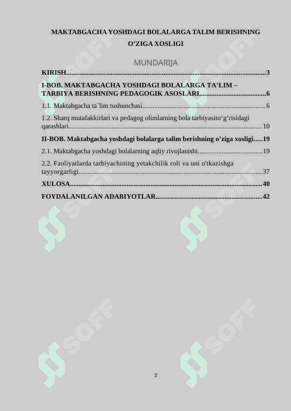 Maktabgacha yoshdagi bolalarga talim berishning o’ziga xosligi 2