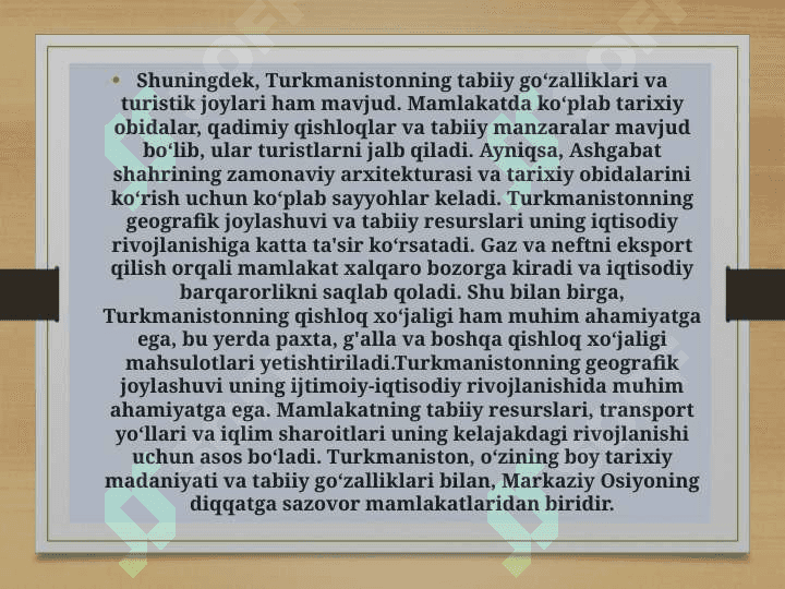 TURKMANISTON ICHKI SUVLARI. 8