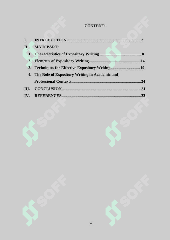 EXPOSITORY WRITING STYLE course work 2