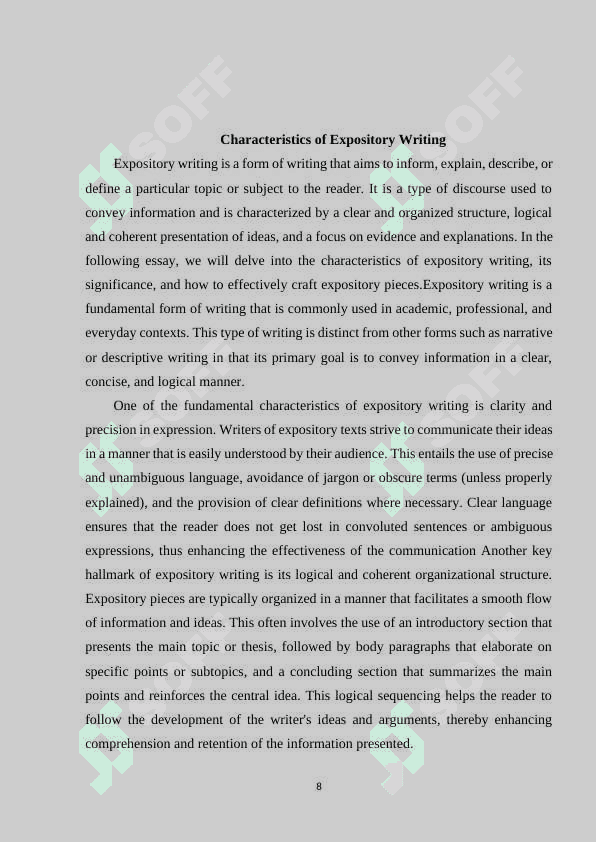 EXPOSITORY WRITING STYLE course work 8