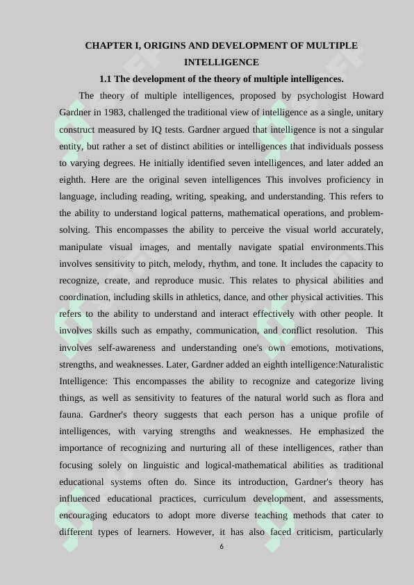 Factors and Feature of multiple intelligences 6