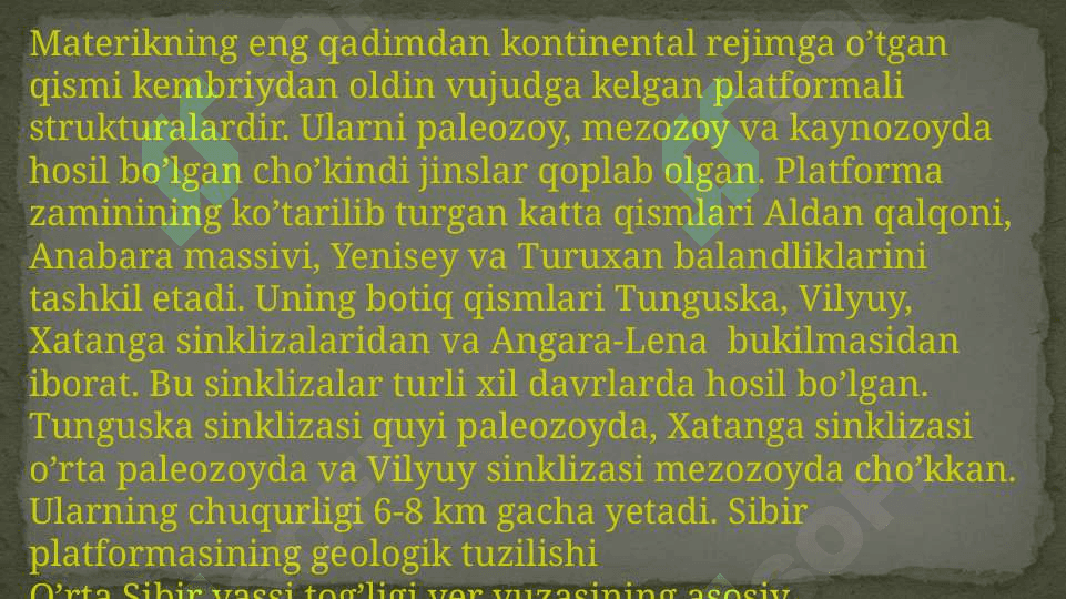 Yevrosiyo tektonik xaritasini ishlash 3