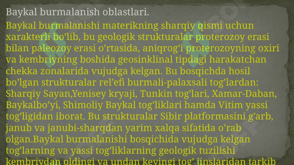 Yevrosiyo tektonik xaritasini ishlash 8