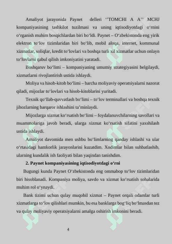 MALAKAVIY AMALIYOT   PAYNET KOMPANIYASI HAQIDA 4