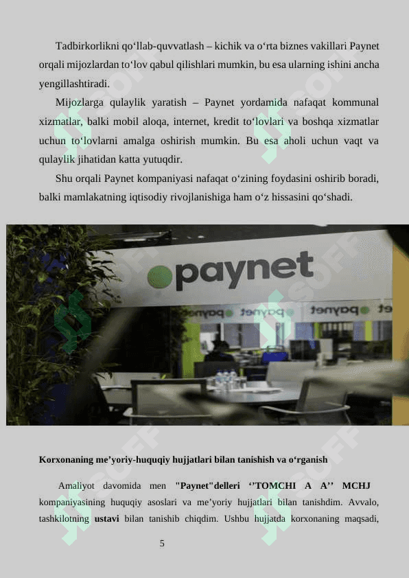 MALAKAVIY AMALIYOT   PAYNET KOMPANIYASI HAQIDA 5