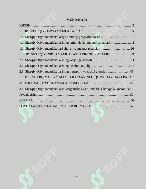 Sharqiy Osiyo mamlakatlari 2