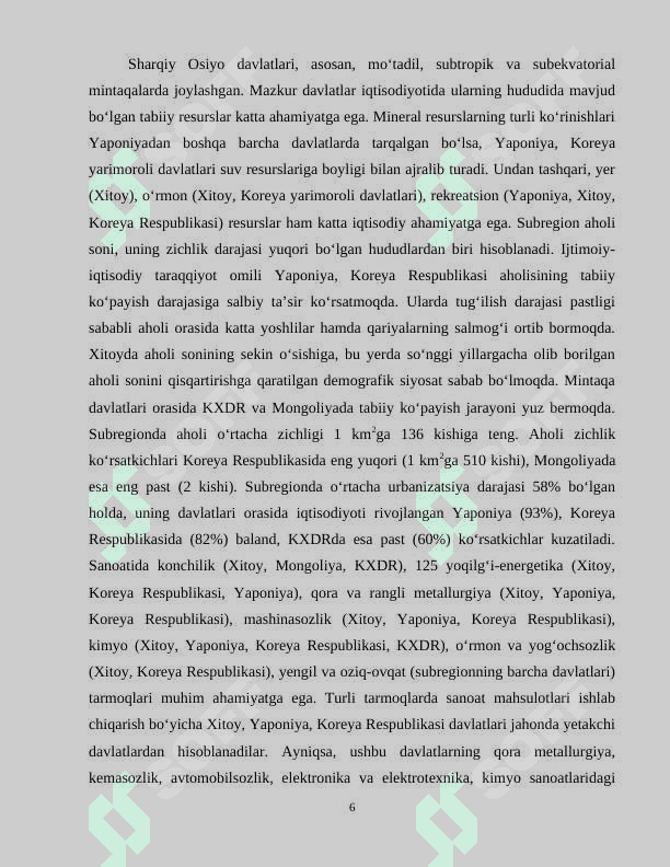 Sharqiy Osiyo mamlakatlari 6