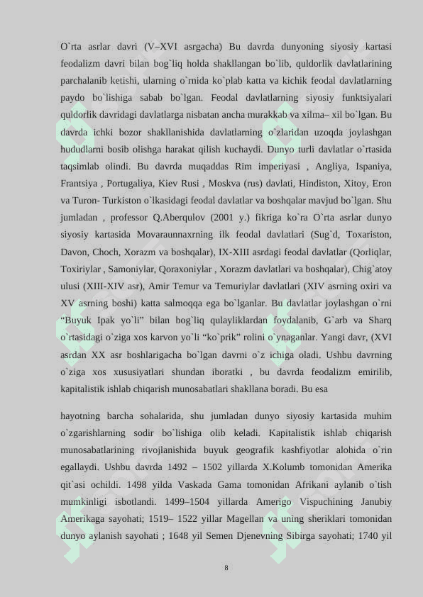 DUNYO SIYOSIY XARITASI 8