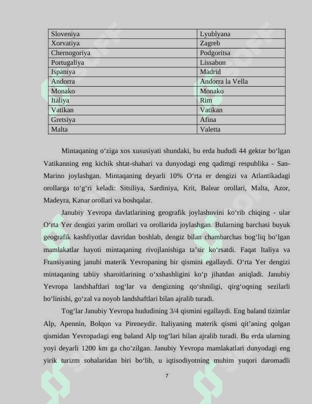 JANUBIY YEVROPA GEOGRAFIYASI 7