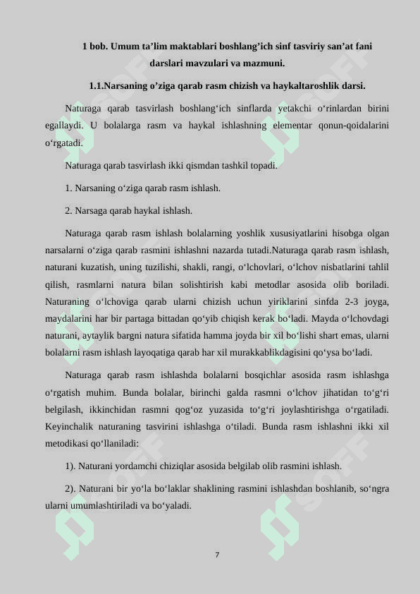 Boshlang’ich sinf tasviriy san’at darslarida o’quvchilarning ijodiy fikrlashini rivojlantirish asoslari 7