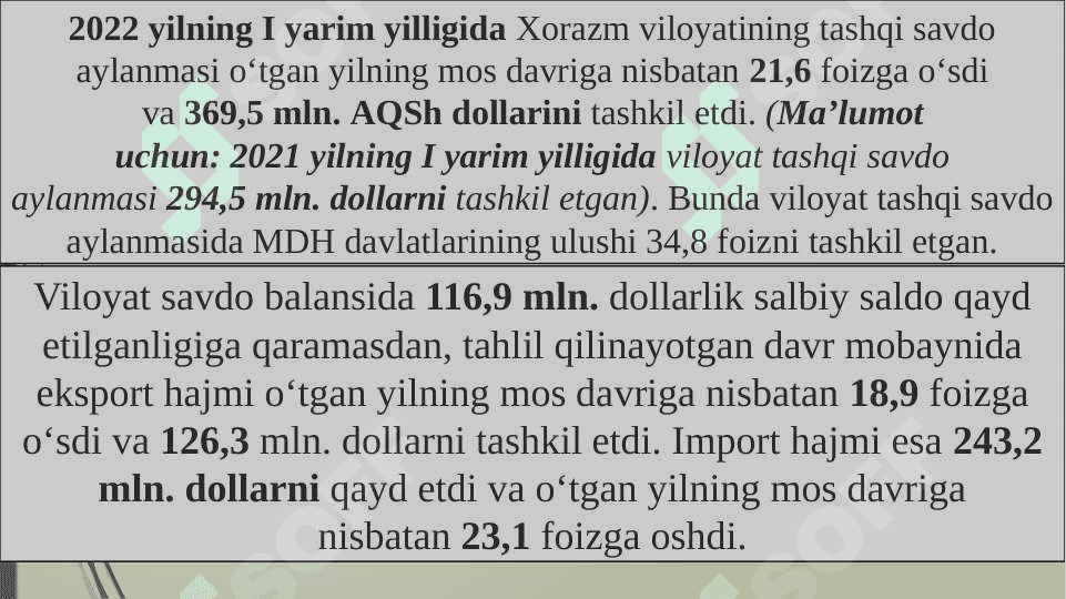 Xorazm viloyati tashqi iqtisodiy aloqalarini geografik baholash va taxlil qilish 4