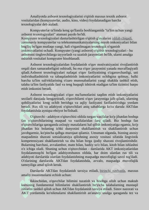 Zamonaviy axborot kommunikatsiya texnologiyalarining rivojlanish tendensiyalari va asosiy yo'nalishlari 2