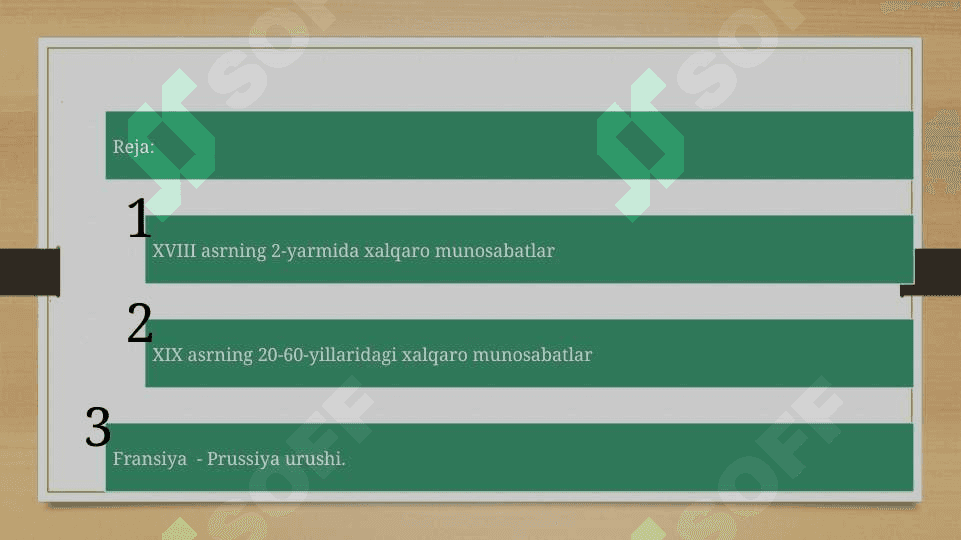 XVIII - XIX asrlarda Xalqaro munosabatlar. Fransiya - Prussiya urushi 2