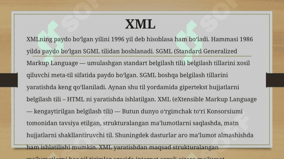 XMLda ma’lumotlar bazasini tasvirlash 2