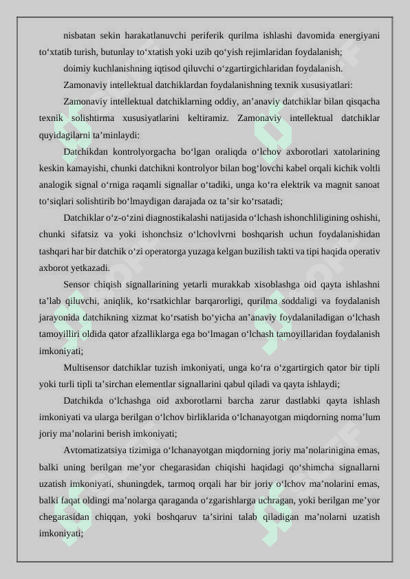 Zamonaviy o'lchash asboblari va ularning tavsiflari 5