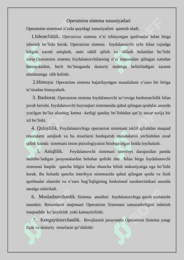 Zamonaviy operatsion tizimlarning tavsifi. Android, windows 7, 10 OT lar 3