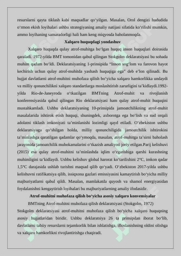 Har bir fuqaroning  qulay atrof-muhitga ega bo’lish huquqi 25 4