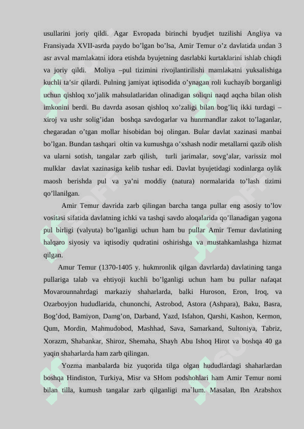 Amir Temur davrida moliya pul siyosati 4