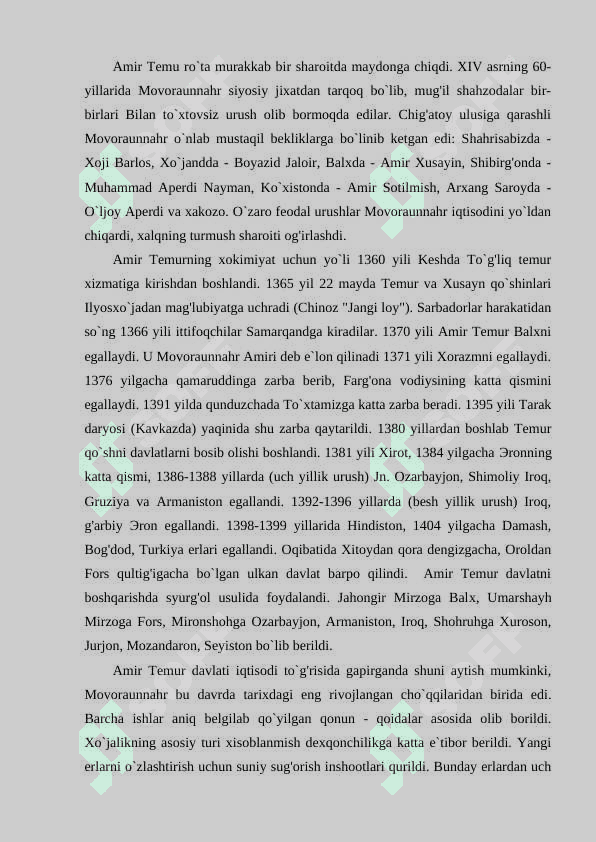 Amir Temur va Temuriylar davri tarixiy geografiyasi 2