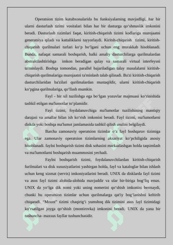 Zamonaviy tarmoq operatsion tizimlari va ularni taxlil qilish 6