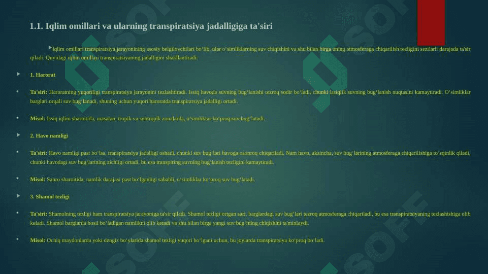 O`simliklarda transpiratsiya jadalligi 3