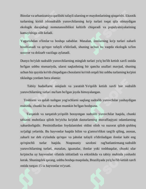 O'zbekiston Respublikasi  Qizil kitobi ga kiritilgan sudralib yuruvchilar turkumlari biologiyasi, xilma- xilligi va zoogeografiyasi 4