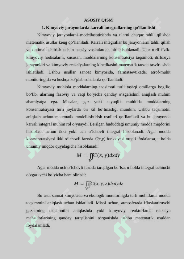 Karrali integrallarning kimyodagi tadbiqlari 3