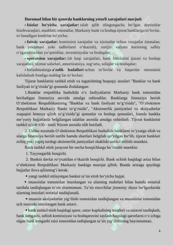 Aholining bo`sh turgan  mablag`larini tijorat banklariga jalb etish masalalari 6