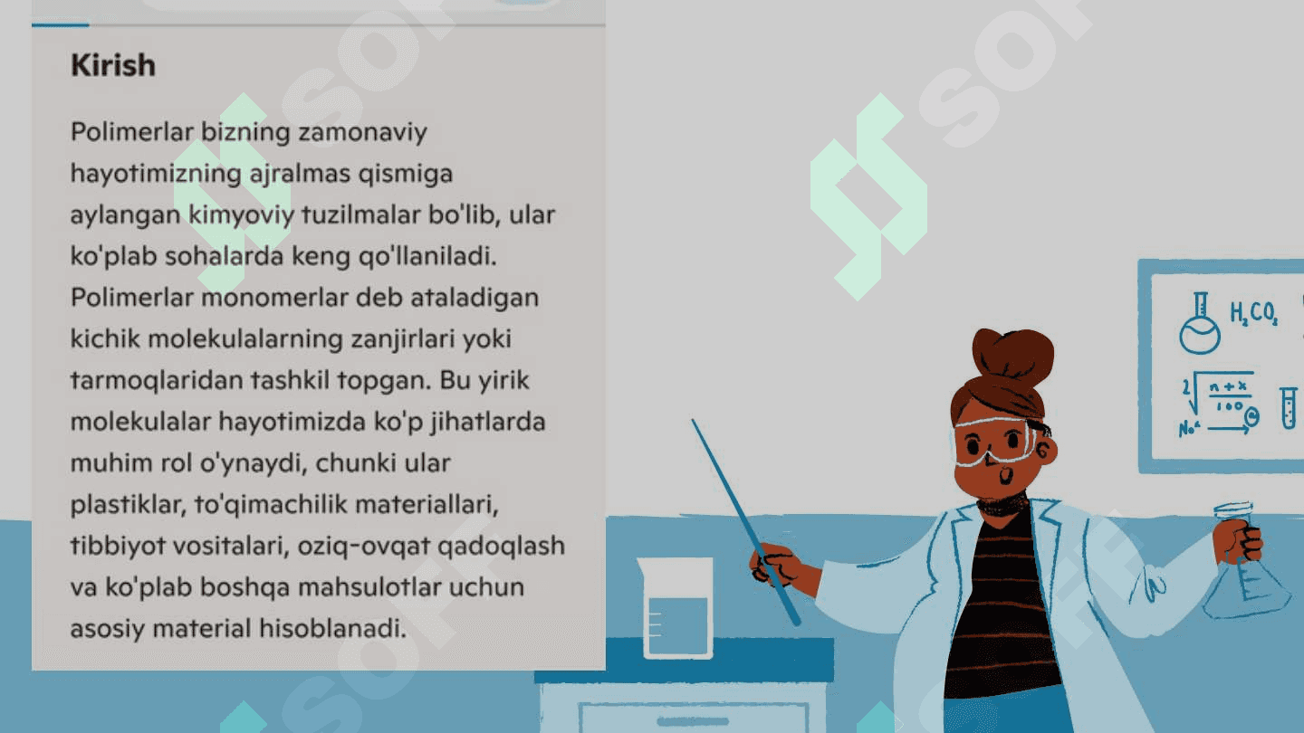 Polimerlar kimyoviy reaksiyalarining xususiyatlari mavzusida tayyorlagan slaydi 3