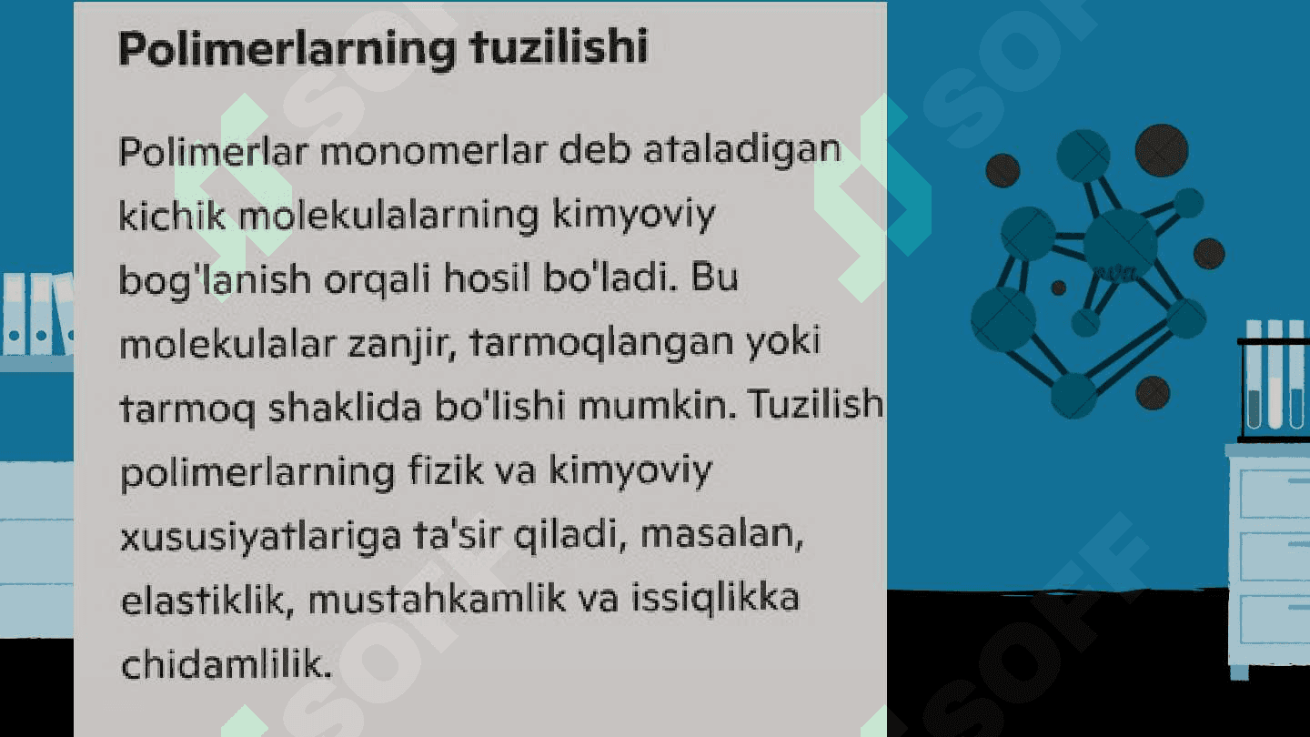 Polimerlar kimyoviy reaksiyalarining xususiyatlari mavzusida tayyorlagan slaydi 4