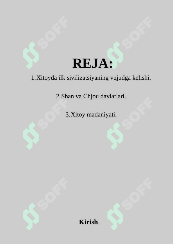 Xitoy sivilizatsiyasining o'ziga xos xususiyatlari 2