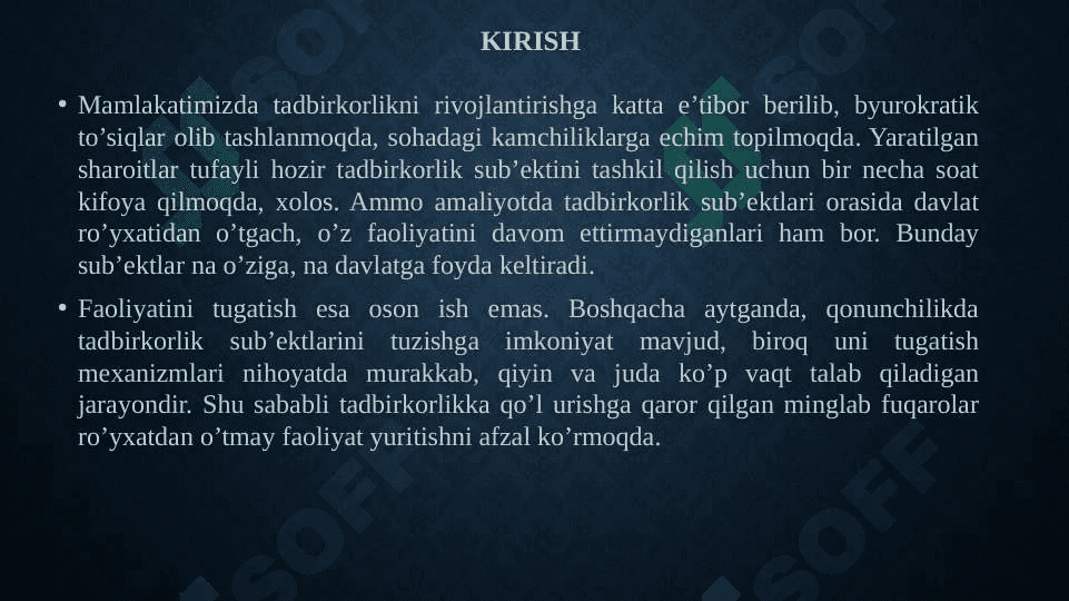 Xo‘jalik subyektlari faoliyatining tugatilishi jarayoni auditining xususiyatlari 2